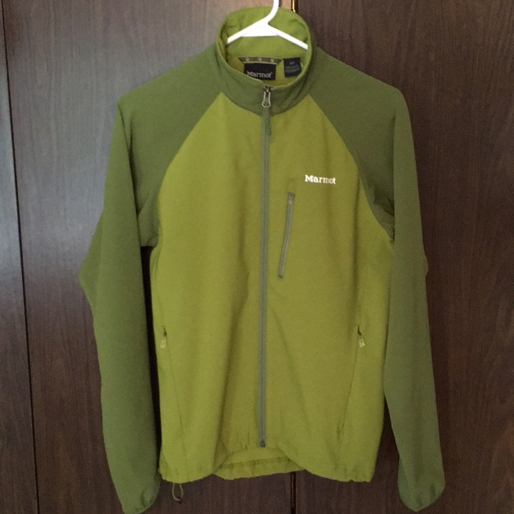 Marmot soft shell jacket, small, green